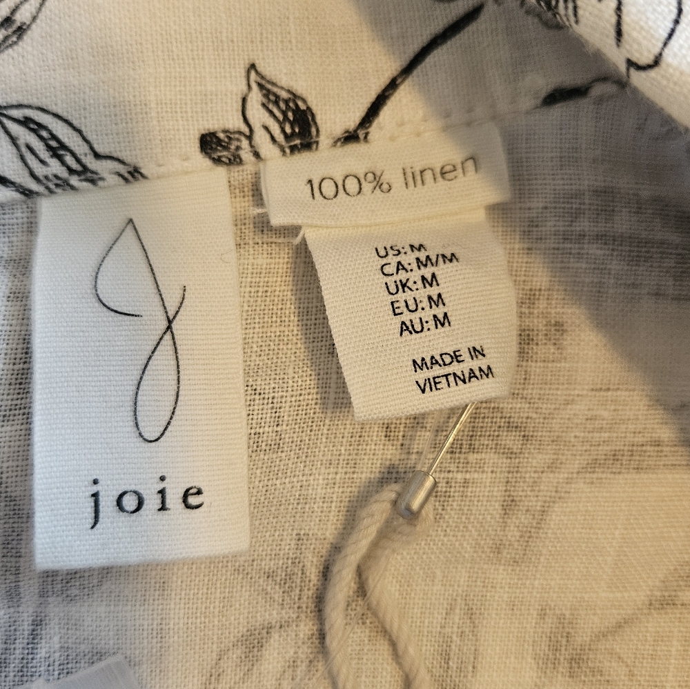 Joie 100% Linen Botanical Print Blazer Medium New with Tags - Picture 5 of 8
